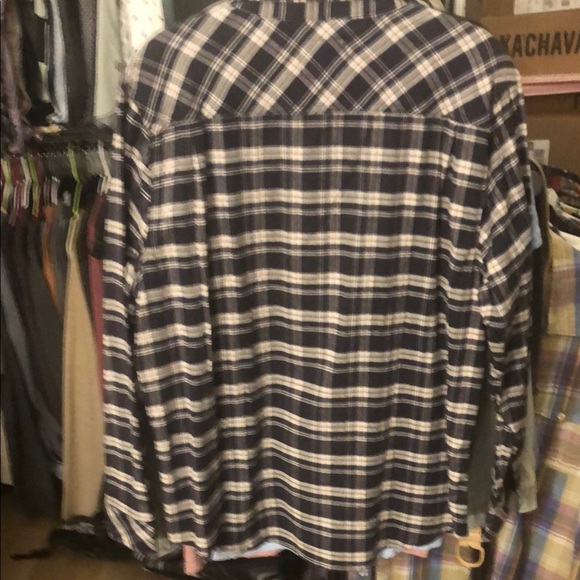 Rails “Reid” Plaid Stretch Navy Lentil Cream Cotton Button Down Shirt - Picture 9 of 9